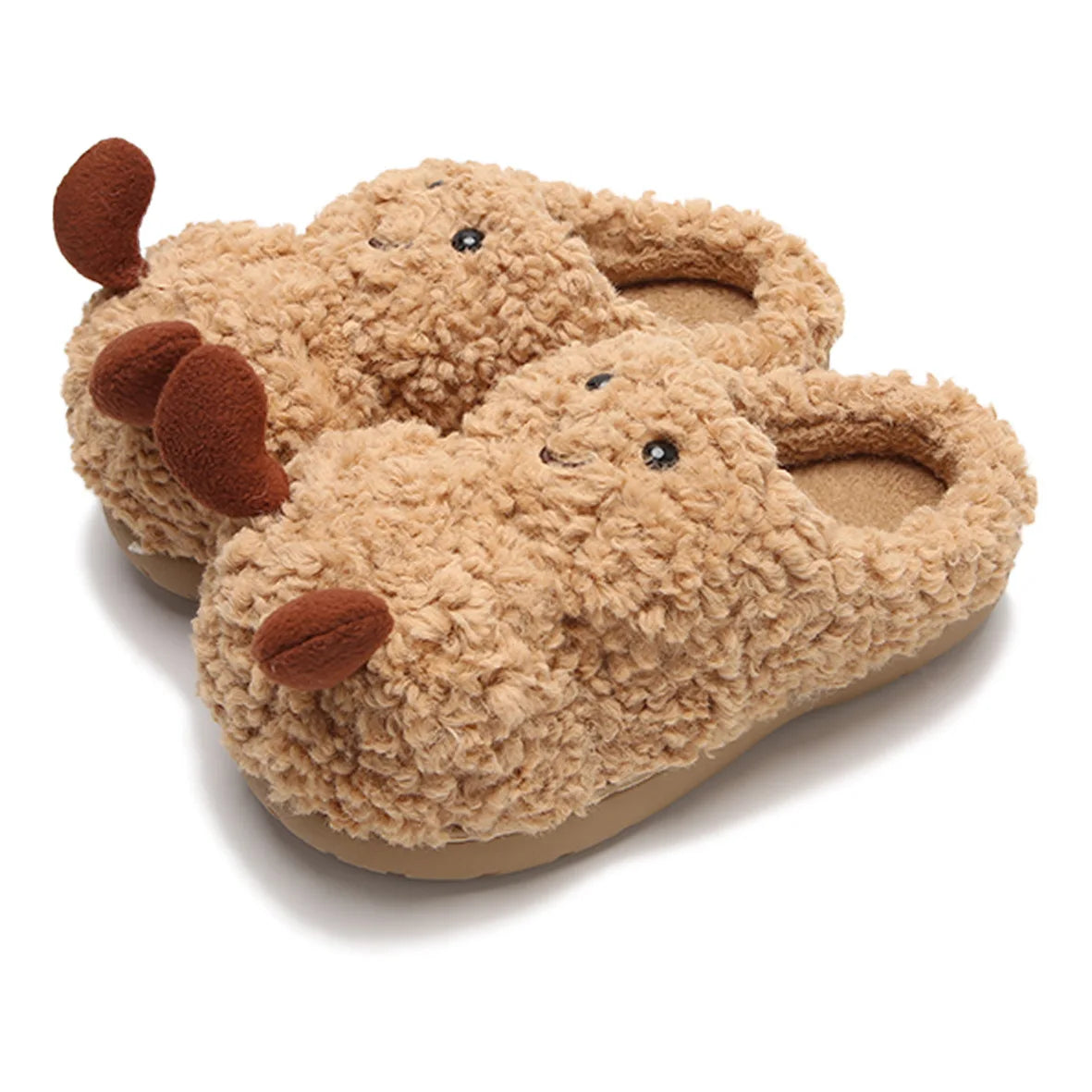 Cozy Winter Plush Peanut Slippers
