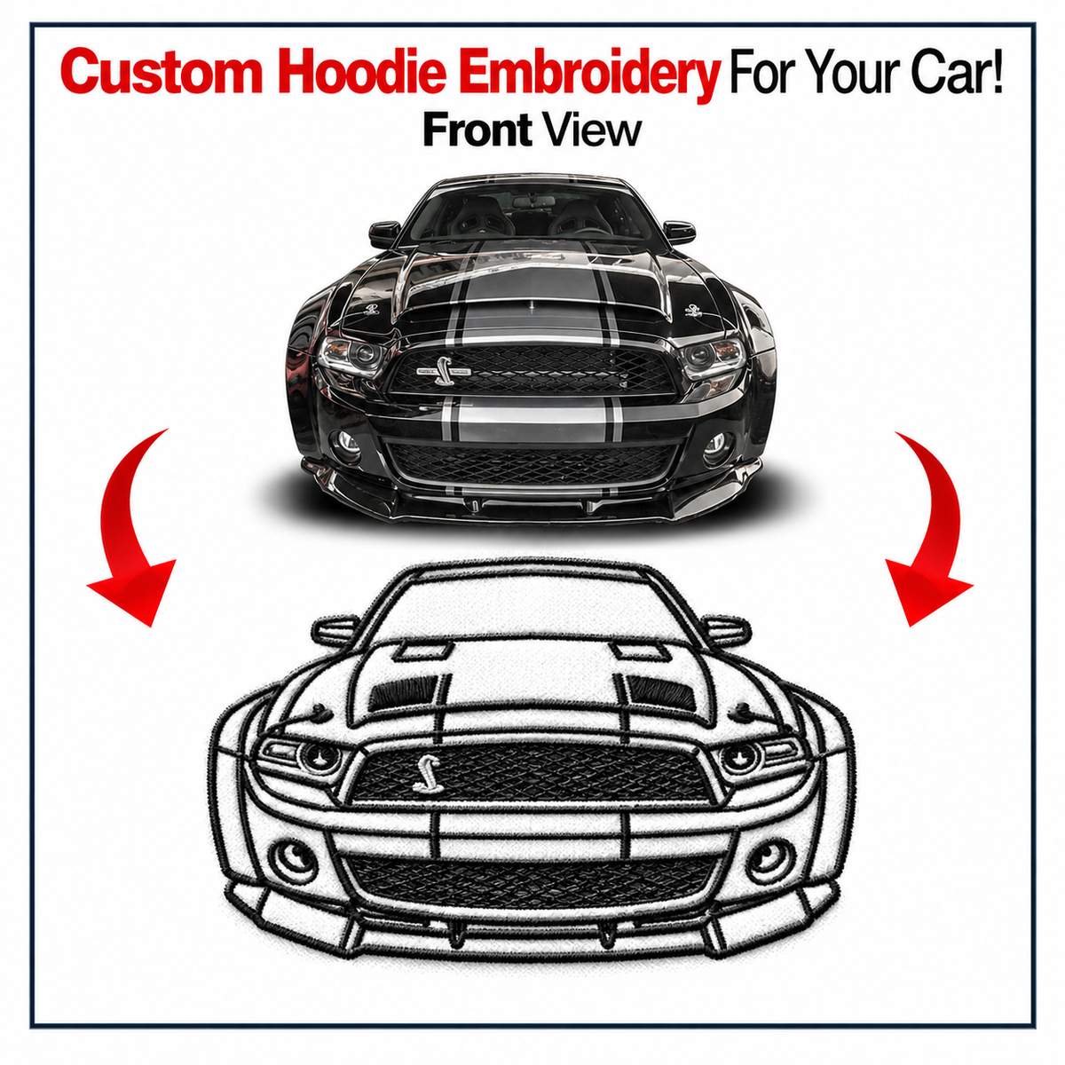 Custom Car Line Embroidered Hoodie