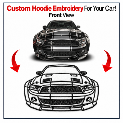 Custom Car Line Embroidered Hoodie