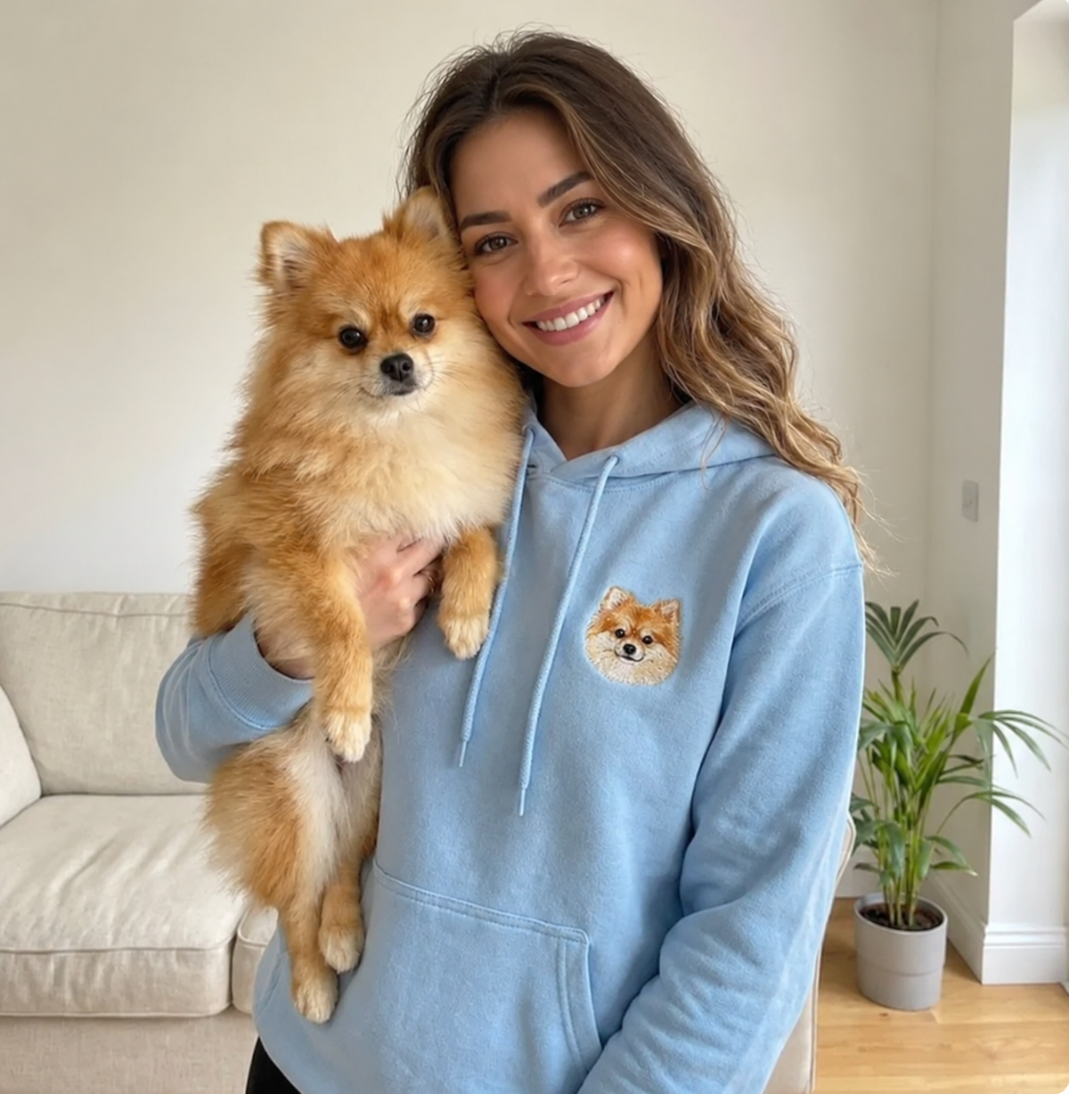 Embroidered Pet Portrait Hoodie