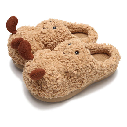 Cozy Winter Plush Peanut Slippers