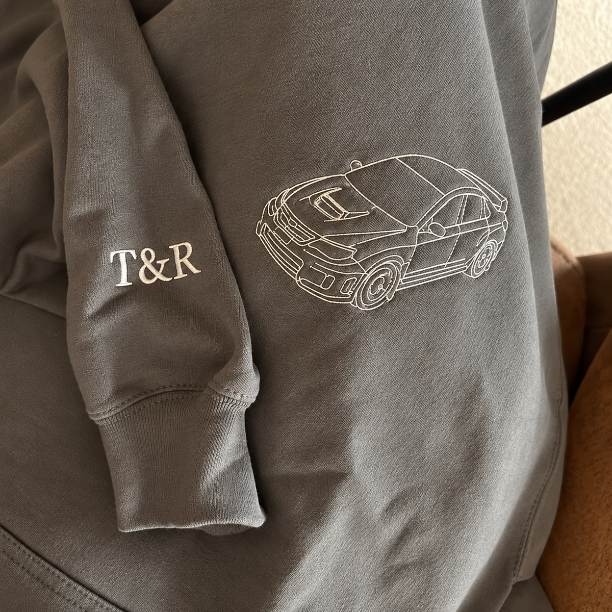Custom Car Line Embroidered Hoodie