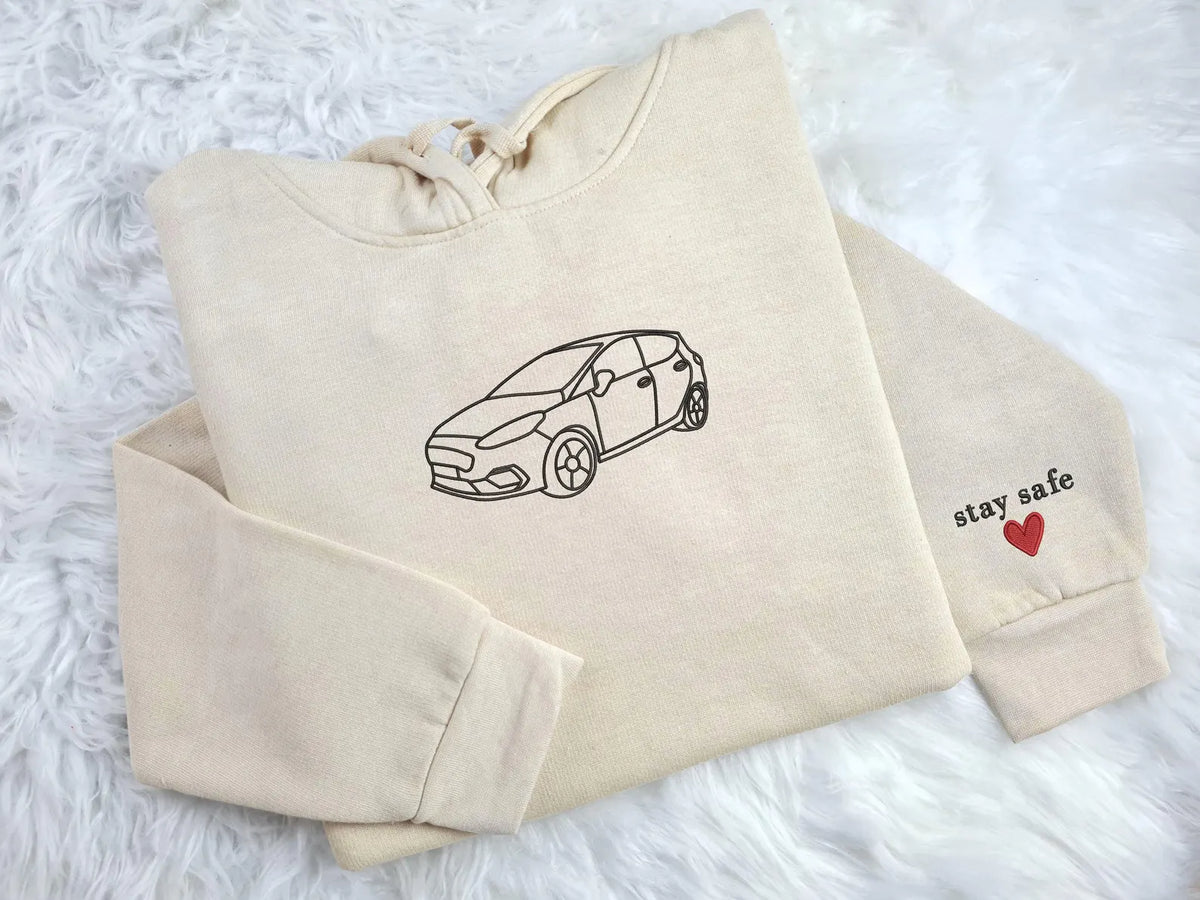 Custom Car Line Embroidered Hoodie
