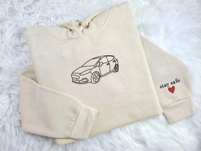 Custom Car Line Embroidered Hoodie