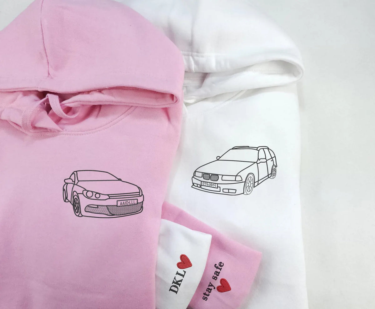 Custom Car Line Embroidered Hoodie