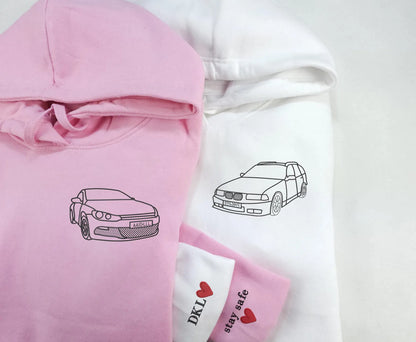 Custom Car Line Embroidered Hoodie