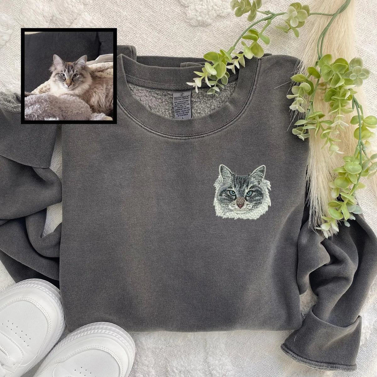 Embroidered Pet Portrait Hoodie