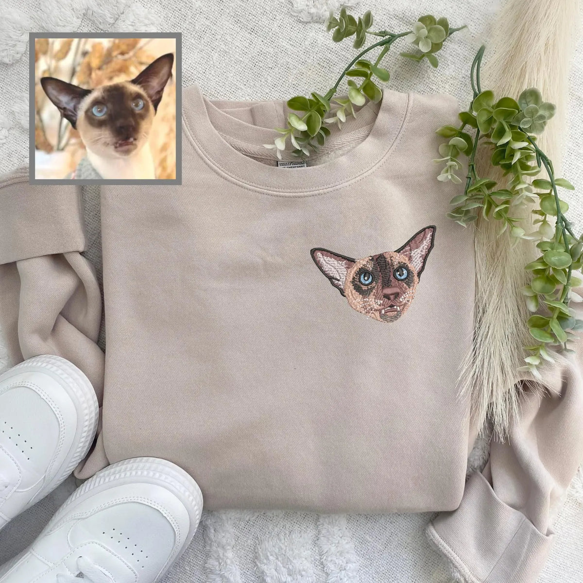 Embroidered Pet Portrait Hoodie