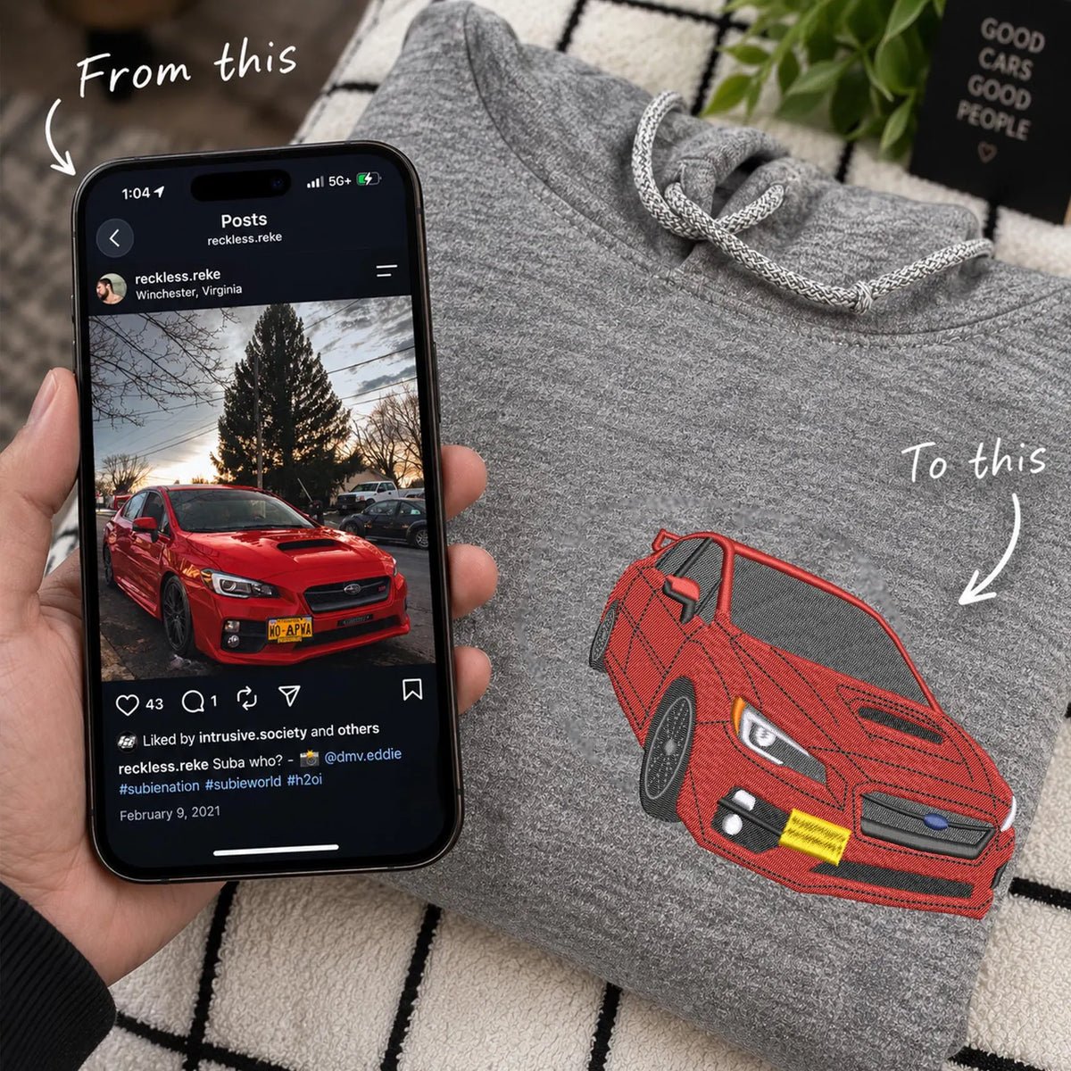 Custom Car Embroidered Hoodie