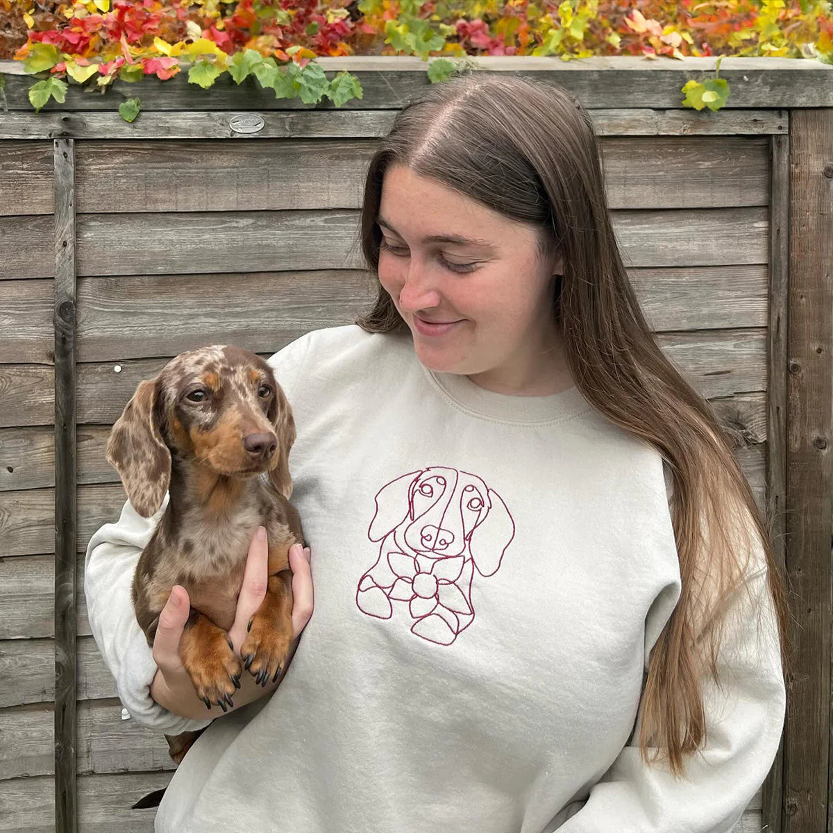 Embroidered Pet Face Hoodie