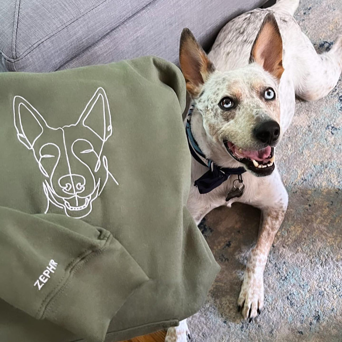 Embroidered Pet Face Hoodie