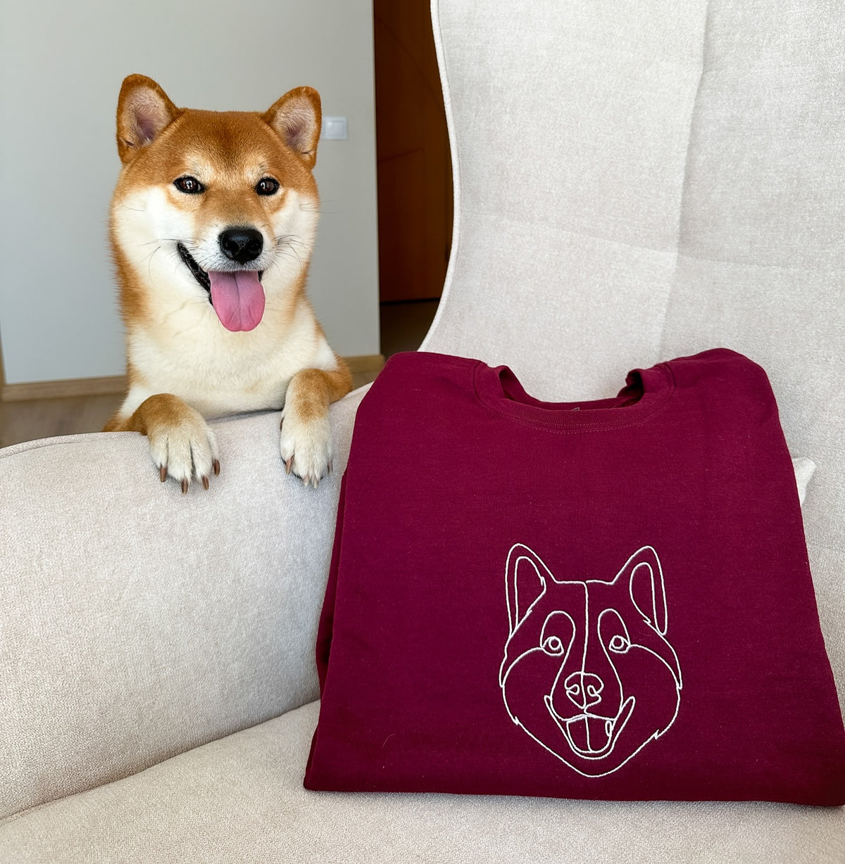 Embroidered Pet Face Hoodie